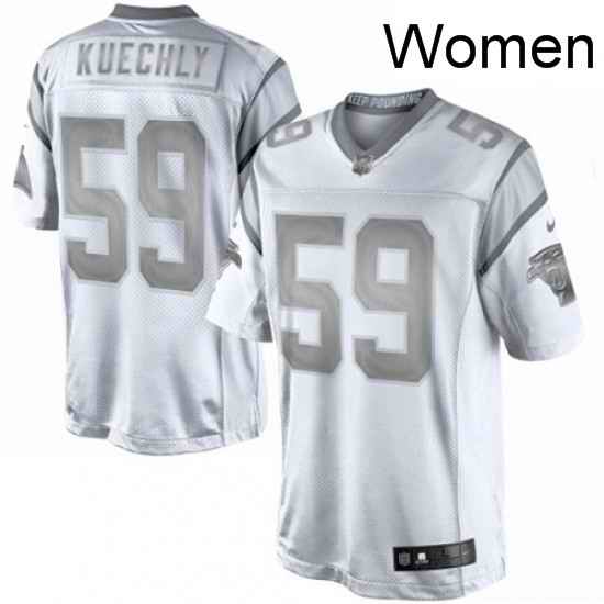 Womens Nike Carolina Panthers 59 Luke Kuechly Limited White Platinum NFL Jersey